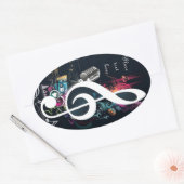 Abstrakter Cleft Hinweis und Mikrofon Ovaler Aufkleber (Umschlag)