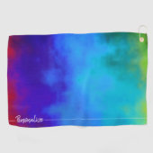 Abstrakter Cloudy Regenbogen Cool farbenfroh glänz Golfhandtuch (Horizontal)