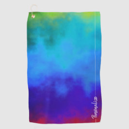 Abstrakter Cloudy Regenbogen Cool farbenfroh glänz Golfhandtuch