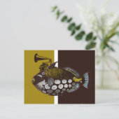 Abstrakter Clown triggerfish Postkarte (Stehend Vorderseite)