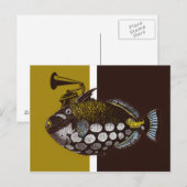 Abstrakter Clown triggerfish Postkarte (Vorne/Hinten)