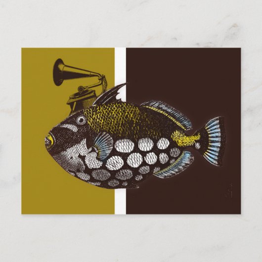 Abstrakter Clown triggerfish Postkarte (Vorderseite)