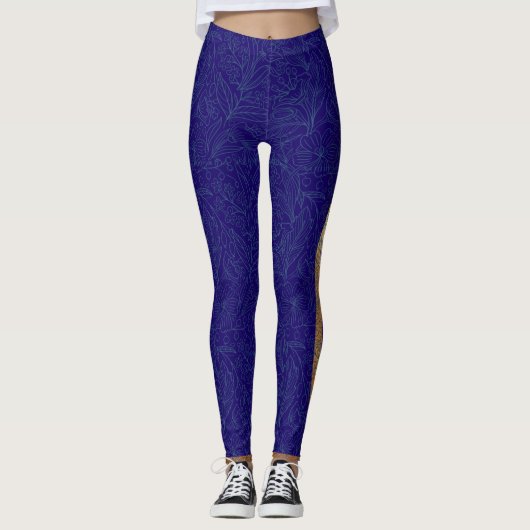 Abstrakter Cobalt Leggings (Vorderseite)