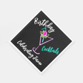 Abstrakter Cocktail Neon Drink Bar Club Serviette (Ecke)