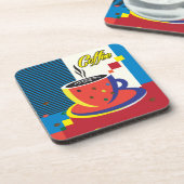 Abstrakter Coffee Cup" Pop Art Trendy Stilvolle RE Getränkeuntersetzer (Linke Seite)