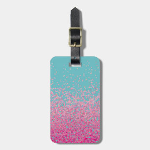 Abstrakter Confetti-Girly rosa und Blau Gepäckanhänger