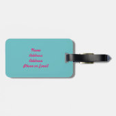 Abstrakter Confetti-Girly rosa und Blau Gepäckanhänger (Rückseite horizontal)