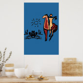 Abstrakter Cowboy auf Pferdeposter Poster (Küche)