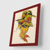 Abstrakter Cowboy Quadratische Wanduhr (Winkel)