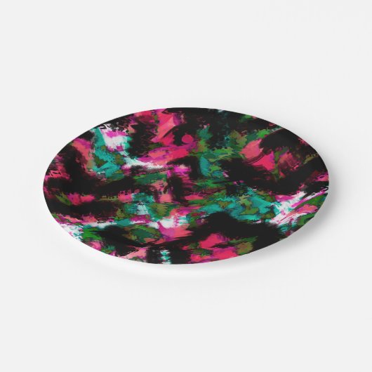 Abstrakter Crimsonschwarz Pappteller (Schrägansicht)