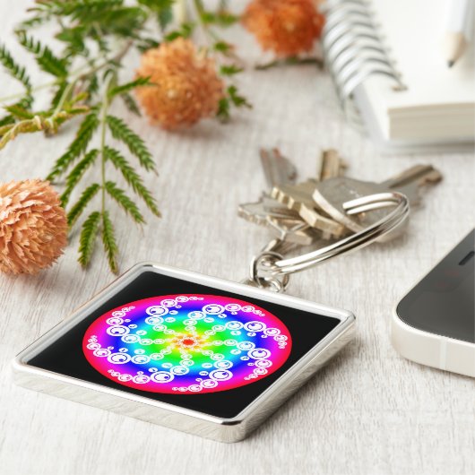 Abstrakter Crop Circle Schlüsselanhänger (Seite)