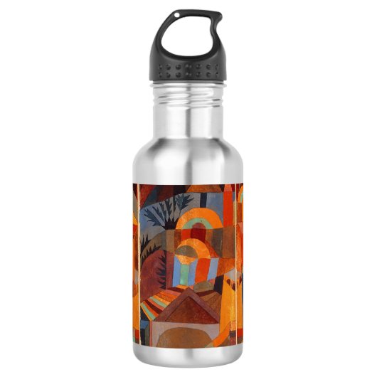 Abstrakter Cubismus Klee Tempelgärten Edelstahlflasche (Vorderseite)