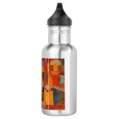 Abstrakter Cubismus Klee Tempelgärten Edelstahlflasche (Rechts)