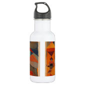 Abstrakter Cubismus Klee Tempelgärten Edelstahlflasche (Rückseite)