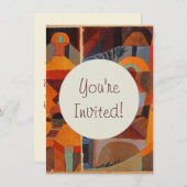 Abstrakter Cubismus Klee Tempelgärten Einladung (Vorne/Hinten)