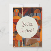 Abstrakter Cubismus Klee Tempelgärten Einladung (Vorderseite)