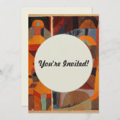 Abstrakter Cubismus Klee Tempelgärten Einladung (Vorne/Hinten)