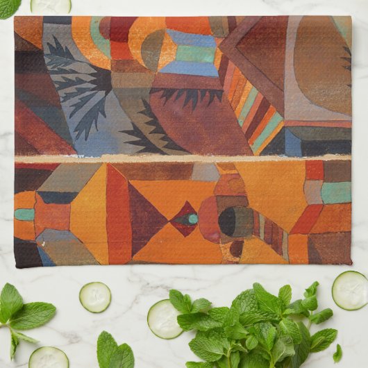 Abstrakter Cubismus Klee Tempelgärten Handtuch (Gefaltet)