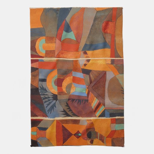 Abstrakter Cubismus Klee Tempelgärten Handtuch (Vertikal)