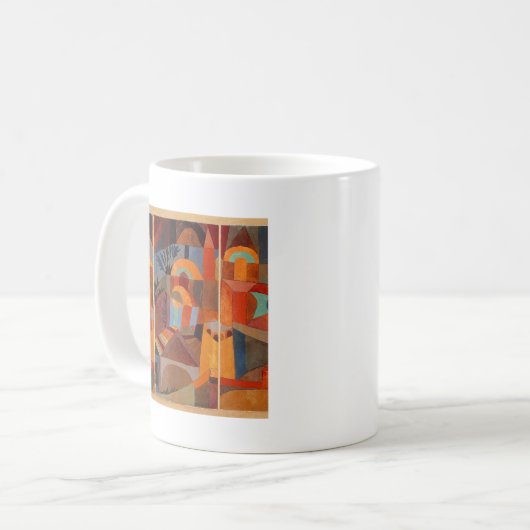 Abstrakter Cubismus Klee Tempelgärten Kaffeetasse (Vorderseite Links)