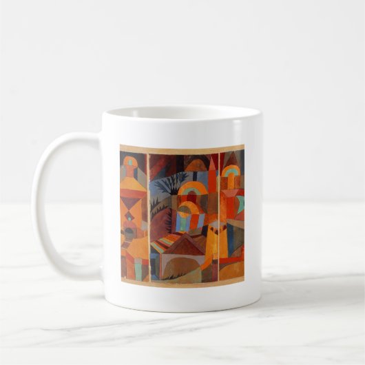 Abstrakter Cubismus Klee Tempelgärten Kaffeetasse (Links)