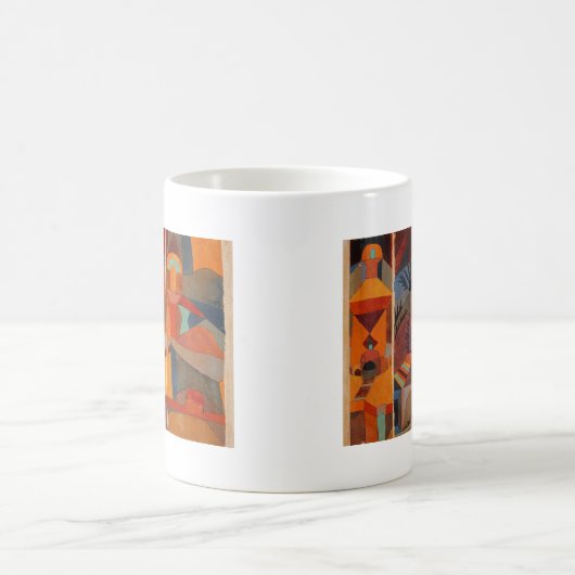 Abstrakter Cubismus Klee Tempelgärten Kaffeetasse (Mittel)