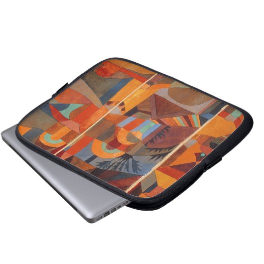 Abstrakter Cubismus Klee Tempelgärten Laptopschutzhülle (Vorne Knopf)