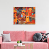 Abstrakter Cubismus Klee Tempelgärten Leinwanddruck (Insitu (Wohnzimmer))