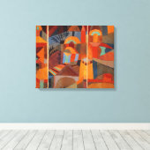 Abstrakter Cubismus Klee Tempelgärten Leinwanddruck (Insitu (Holzboden))