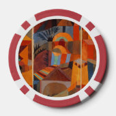 Abstrakter Cubismus Klee Tempelgärten Pokerchips (Rückseite)