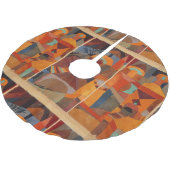 Abstrakter Cubismus Klee Tempelgärten Polyester Weihnachtsbaumdecke (Schrägansicht)
