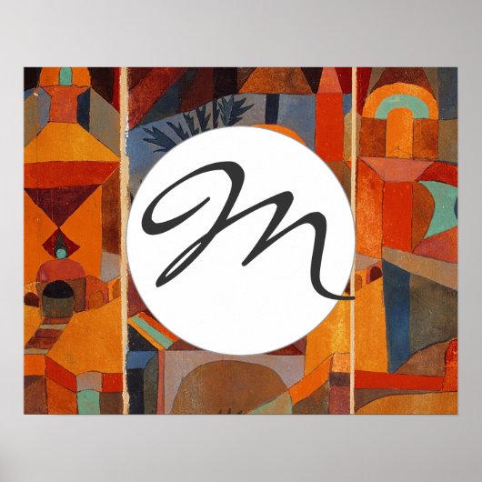 Abstrakter Cubismus Klee Tempelgärten Poster (Vorne)