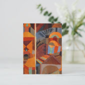 Abstrakter Cubismus Klee Tempelgärten Postkarte (Stehend Vorderseite)