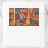Abstrakter Cubismus Klee Tempelgärten Rechteckiger Aufkleber (Tasche)