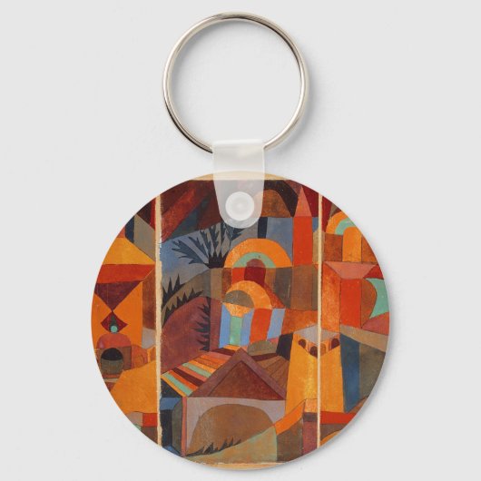 Abstrakter Cubismus Klee Tempelgärten Schlüsselanhänger (Vorderseite)