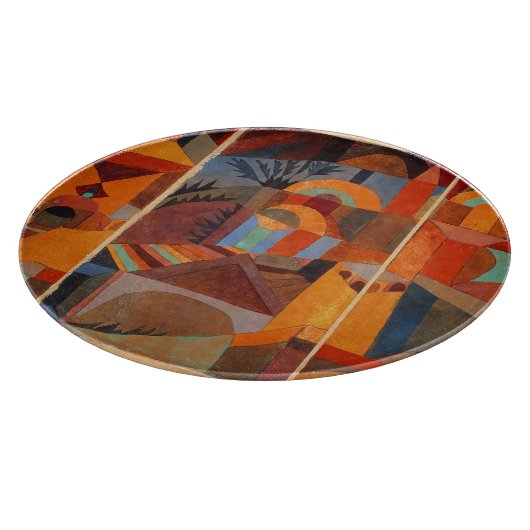 Abstrakter Cubismus Klee Tempelgärten Schneidebrett (Ecke)