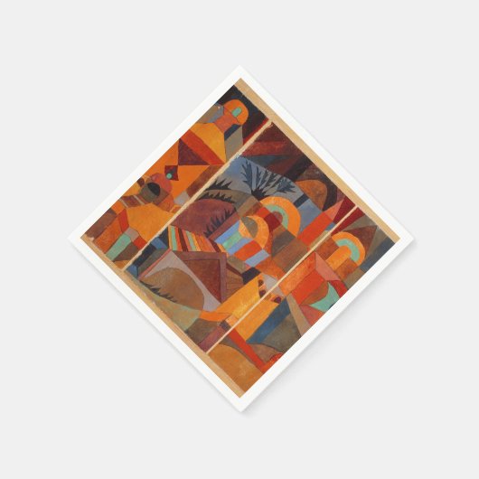 Abstrakter Cubismus Klee Tempelgärten Serviette (Ecke)