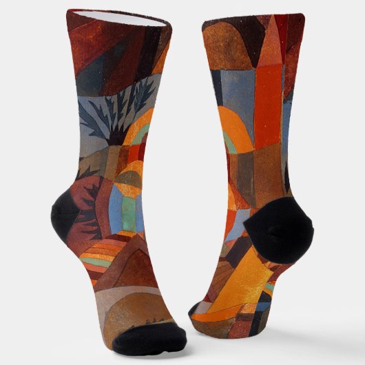 Abstrakter Cubismus Klee Tempelgärten Socken (Gewinkelt)