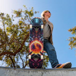 Abstrakter Cyber-Kosmik-Wächter-Futuristischer-Rob Skateboard