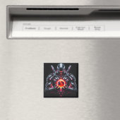 Abstrakter Cyber-Kosmischer Wächter Futuristischer Magnet (In Situ (Geschirrspüler))