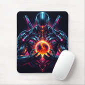 Abstrakter Cyber-Kosmischer Wächter Futuristischer Mousepad (Mit Mouse)