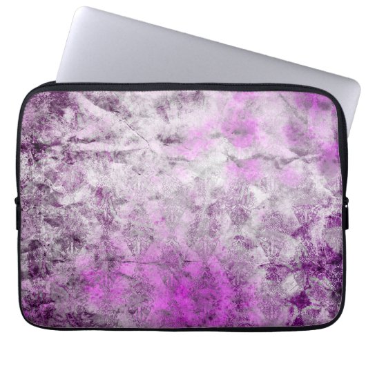 Abstrakter Damask rosa Druck Laptopschutzhülle (Vorderseite)