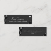 Abstrakter Damast (schwarz und weiß) Mini Visitenkarte (Vorne/Hinten)