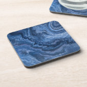 Abstrakter Deep Blue Marble Getränkeuntersetzer (Linke Seite)
