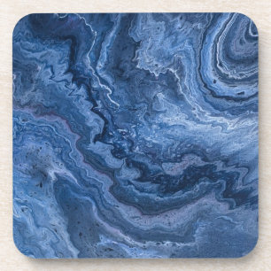 Abstrakter Deep Blue Marble Getränkeuntersetzer