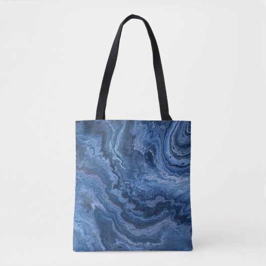 Abstrakter Deep Blue Marble Tasche (Vorderseite)