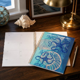 Abstrakter Deep Blue Sea Monatsplaner Planer