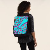 ABSTRAKTER DEKO MONOGRAM Blue Pink Fuchsia Wirbel Rucksack (Ausgewaschen)