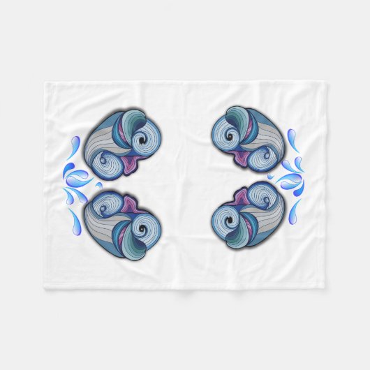 Abstrakter Delphin Fleecedecke (Vorderseite (Horizontal))