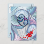 Abstrakter Delphin Postkarte (Vorne/Hinten)